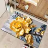 Tapete de Chão para Banheiro com Estampa de Margarida Estéreo 3D, Tapete de Chão Doméstico de Lama de Diatomáceas Absorvente de Água, Tapete para Pés Antiderrapante para Entrada de Banheiro