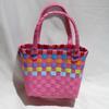 Fabricante Bolsa Cesta de Repolho Tecida em PVC Bolsa de Praia para Crianças Bolsa Pequena Bolsa de Mão Colorida Bolsa de Mão Feminina Mulheres
