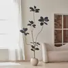 Árbol de Goma Black Diamond Planta Verde Artificial Decoración de Sala de Estar de Lujo de Gama Alta Planta Falsa Biónica Grande de Pie Estilo Wabi-Sabi