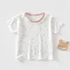 Camisetas de Tencel de Manga Corta para Niños y Niñas, Holgadas y Transpirables, de Media Manga, Sin Costuras, Suaves, Ropa de Aire Acondicionado de Manga Corta, Pijamas