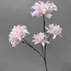 Orquídea roxa de quatro cabeças, crisântemo artificial, decoração de flor artificial, ornamento de flor artificial para a sala de estar, adequado para envio transfronteiriço, flores artificiais disponíveis para entrega