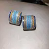 Pendientes de Zircón Cuadrado de Piedra de Color Aguja de Plata Pendientes Vintage Retro Pendientes de Lujo Ligero de Gama Alta para Mujer