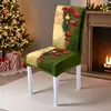 Funda Navideña para Silla de Fabricante Transfronterizo, Funda a Prueba de Polvo para Silla de Comedor del Hogar, Decoración Festiva con Estampado Europeo y Americano, Funda Navideña para Silla