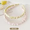 Diadema brillante color crema nueva 2022 Diadema plisada elegante francesa Accesorios para el cabello simples versátiles para niños Tocado Corea del Sur