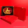 Novo Estilo Chinês Ano do Carneiro Riqueza Prosperidade Ovelha Líder Ornamento de Mesa Atraindo Fortuna e Tesouro Veludo Areia Dourada Pintura 3D Decoração de Mesa Atacado