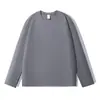Camiseta transfronteriza estilo americano talla europea, blanca, 100% algodón, hombro normal, camiseta de manga larga de algodón puro de peso pesado, ropa personalizada para hombre