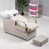 Cama de Lavado Semi-Reclinable al por Mayor para Salones de Belleza, Cama para Cortar y Lavar el Cabello, Sillón de Lavado para Salón de Belleza, Cama de Terapia Capilar con Masaje