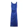 Bestseller transfronteiriço do AliExpress primavera 2026 novo vestido feminino sem mangas com textura de cetim de seda plissado 4786110