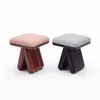 Banqueta de Maquiagem Estilo Vintage Italiano Simples de Luxo Nórdico Madeira Maciça Banqueta de Chá Estilo Artístico Retrô Banqueta para Trocar Sapatos Sala de Estar