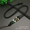 Joias tecidas artesanais Colar com pingente de corrente para suéter com contas de ábaco de cabaça de jade com cordão pingente de jade vendas diretas da fábrica