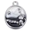 Nuevo Superventas Creativo Personalizado Gato Estrella Doble Colgante Blanco K Colgante Accesorios DIY Material Aleación de Metal con Goteo de Aceite Al Por Mayor