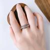 Anillo de Lujo Ligero y de Alta Gama para Mujer, Anillo de Diamantes Completo Incrustado de Diamantes Multicapa, Exquisito Elegante, Anillo Envolvente de Líneas Moderno y Personalizado para Mujer
