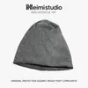 Nuevo producto de otoño 2026: gorro de ambiente relajado, tejido suave, simple y casual, sombrero que adelgaza la cara, en stock