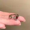 Anillo Abierto de Animales de Dibujos Animados Lindo y Divertido para Niñas, Anillo Único con Diseño Creativo de Corazón y Flor para Dedo Índice