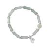 Pulsera de Cuentas Redondas de Hoja Esmerilada Slub de Plata Esterlina 925 para Mujer Diseño Simple de Cuerda Estampada Pulsera de Jade Natural B6769