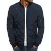 Chaqueta de Algodón Acolchada de Diamantes para Hombre Talla Europea 2026 Cuello Alto Ligera Casual Estilo Americano Abrigo de Algodón Cálido