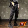 Pantalones con forro polar para hombre marca moderna estilo coreano pantalones casuales holgados para hombre pantalones cortavientos cropped pantalones casuales de trabajo estilo Hong Kong ins
