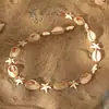 Colar de Corrente para Clavícula Estilo Praia Moda Elegante Europeu e Americano Estrela-do-mar Concha Trançado Novo Estilo de Férias Atacado