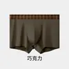 2026 nova cueca boxer masculina com cinto xadrez, 100% algodão, virilha antibacteriana de corte reto