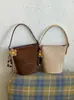 2026 Nuevo Bolso Cubo Color Macarrón para Mujer, Bolso de Hombro Simple y Versátil, Bolso Cruzado de Gama Alta, Bolso de Mano de Lujo Ligero