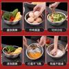 Cuenco de sopa de acero inoxidable, recipiente para condimentos coreanos, cubo con sabor en el reverso, engrosado y más profundo, cuenco multiusos para frutas y verduras de cocina.