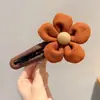 Novo Presilha de Bico de Pato de Tricô Outono/Inverno Tamanho Grande Grampo para Parte de Trás da Cabeça 2026 Estilo Coco Presilha de Garra Presilha Reta