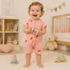 Roupas de Bebê Verão Finas Algodão Puro Classe A Zíper Duplo Roupas de Bebê Manga Curta Boxer Macacão de Bebê