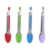 Venta al por mayor de fábrica mini pinza de silicona para alimentos alta temperatura cocina pan barbacoa pinza para bistec pinza para alimentos BBO asado