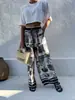 2025 Aliexpress Nova Moda Feminina Transfronteiriça Estilo Étnico Boêmio Férias Casual Calças de Perna Larga