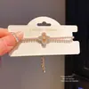 Pulseira geométrica de zircônia rosa retrátil, estilo nicho vintage ins, joias de luxo leve de alta qualidade para atacado