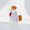 Zibo Cristalería Figuras de Pollo y Animales Pequeños de Vidrio Hechas a Mano para Decoración de Coche y Escritorio de Oficina, Suministro Transfronterizo
