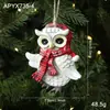 Peça Pendurada de Pássaro Pequeno Coruja de Resina Transfronteiriça Enfeite de Decoração de Árvore de Natal Retrô Colorido Peça Pendurada Adereço de Arranjo