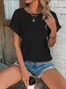 Nova Estação Independente Amazon Ebay Verão Europeu e Americano Nova Cor Pura Manga Curta Recorte Casual Camisa Cruzada Spot