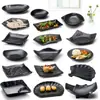 Plato de Melamina para Sazonar Barbacoa con Dos o Tres Compartimentos, Plato Comercial Creativo para Barbacoa, Hot Pot, Condimentos, Platos Fríos y Bocadillos