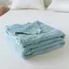 Nuevo Modelo Primavera/Verano 2026 Manta Toalla de Gasa de Burbujas de Seis Capas Color Sólido, Colcha de Verano, Manta para Aire Acondicionado, Colcha Fina de Gasa, Lavable
