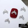 Accesorios para decoración de uñas con lazo lateral de circonita plateada, libro rojo pequeño, luz de lujo, armadura, decoración, taladro de pila, accesorios para uñas