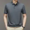 Camiseta de Manga Corta Waffle de Color Sólido Verano 2023 Camisa Polo Casual de Negocios Sin Marca Superior para Hombres de Mediana Edad y Jóvenes
