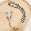 8mm 33 Piedra Negra para la Vesícula Beads de Oración Diaria Estilo Árabe Tasbih Beads de Oración