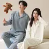 Pijama de Pareja Thermolite Otoño/Invierno Cepillado Temperatura Constante Manga Larga Hombre/Mujer Engrosado Cálido Moderno Conjunto de Ropa de Casa