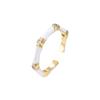 Anel Aberto Aogu Francês Elegante Banhado a Cobre Ouro Real Gotejante Zircônia Moda Feminina Anel Simples Cruzamento Novo Produto