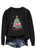 Todo reservado para cartas de Navidad diversión en stock suéter casual de cuello redondo estampado europeo y americano al por mayor