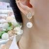 Nuevos Pendientes de Moda Versátiles Pendientes de Tulipan con Perlas Blancas Exquisitos Versátiles Moda Estilo Coreano