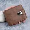 Nova Carteira Masculina Curta com Fecho Retrô, Grande Capacidade para Uso Profissional, Múltiplos Compartimentos para Cartão, Porta-Notas, Porta-Moedas com Zíper