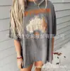 Serie de Estampados Nacionales de Ropa para Mujer Europea y Americana 2026 Sitio Independiente de Amazon Estampado de Mapa Nuevo Camiseta para Mujer