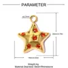 Cadeado de Amor Estrela de Cinco Pontas Cravejada de Diamantes Pingente DIY de Aço Inoxidável Feminino Colar Pulseira com Pingente de Patinha de Cachorro Coração Aço Titânio Joias Pingente