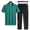 Conjunto Esportivo Masculino Jovem Roupa de Corrida Verão Novo Casual Camiseta de Manga Curta Calça de Marca Tendência Roupa Esportiva Camiseta