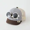 Gorro de bebé, estilo primavera y otoño, gorra de pico para niños y niñas, gafas de sol desmontables, gorra de béisbol, malla de verano