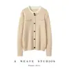 Nuevo Cárdigan de Punto para Mujer Otoño/Invierno 100% Cachemira, Cuello Redondo, Falso Dos Piezas, Manga Larga, Cárdigan Grueso Holgado Adelgazante Vintage