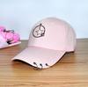 Sombrero de Mujer Estilo Coreano Distintivo Gorra con Anillo de Cadena Viaje de Estudiante Gorra de Béisbol Combinable Primavera/Verano Gorra Parasol