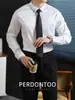 Minimalismo! Camisa Masculina de Manga Longa Resistente a Amassados, Toque de Seda, Não Precisa Passar, para Primavera e Outono, High-End, para Ir ao Trabalho, Cor Sólida, Formal Profissional